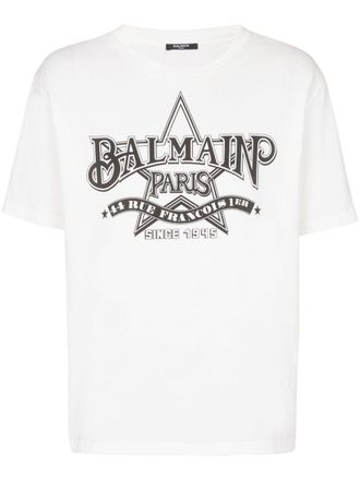 Balmain T-shirt in cotone con logo - Bianco