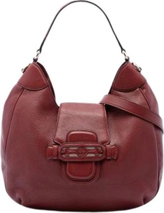 Gucci Pre-owned Dressage Schoudertas - Dames - Vintage Schoudertas - Rood - ONE Size - Leer - Vintage