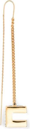 Elisabetta Franchi Logo-Pendant Threader Earrings - female - Elisabetta Franchi - Earrings - Yellow - ONE SIZE - Accessories