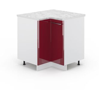 Vicco Armario De Esquina Fame-line, Rojo Burdeos Alto Brillo, 80.5 Cm, Et M&aacute;rmol