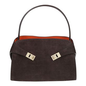 Ferragamo Hug Bicolor Handbag - female - Ferragamo - Handbags - Brown - ONE SIZE - Bags