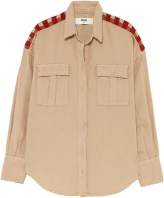 Five Jeans C&eacute;cilia Shirt - Dames - Overhemden - Beige - XS - Katoen - Overhemden