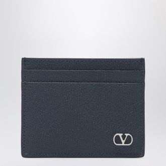 Valentino Garavani Vlogo Signature Blue Card Holder