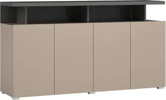 Petits Meubles Aparador 4 puertas estratificado Topo Antracita