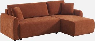 Sweeek Sof&aacute; Cama Esquinero Reversible De Tela Con Arc&oacute;n, 3 Plazas