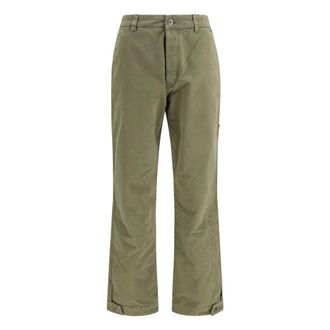Off-white Pantalones de Gabardina de Algod&oacute;n Racing Staff - Trousers - Hombre - Verde - XL