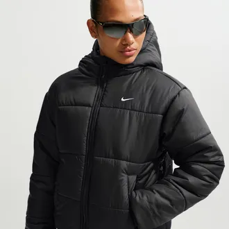 Nike Womens Nike Sportswear Classic Puffer Therma-FIT Loose Hooded Jacket in Black | FZ5899-010