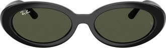 Ray-Ban Oval Sunglasses in Black/green at Nordstrom