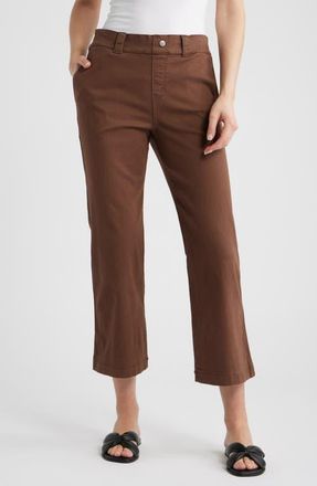 Hue Kick Flare Stretch Cotton Pull-On Pants in Shaved Chocolate at Nordstrom, Size X-Large