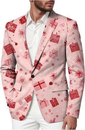 Generic Christmas Suit Jacket for Men, Sparkly Sequin Party Blazer, Festive Holiday Theme Design for Formal Events, Gatherings, and Celebrations (XXL)