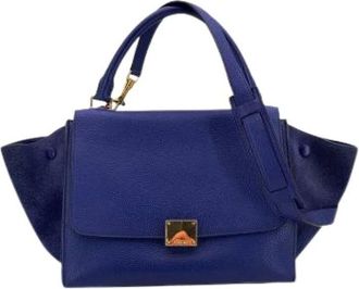 Celine Pre-owned Handbags, female, Blue, Size: ONE SIZE Pre-owned Trapeze Satchel Bag