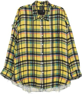 R13 Plaid Frayed Shirt