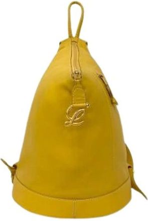 Loewe Pre-owned Backpacks, female, Yellow, Size: ONE SIZE Pre-owned Leather Backpack