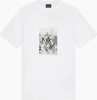 A|X Armani Exchange Mens City Graphic Logo White T-Shirt - Size: 38
