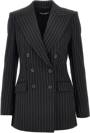 Dolce & Gabbana Pinstriped wool double-breasted jacket Woman 40