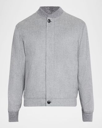 Ermenegildo Zegna Men & apos;s Cashmere Concealed-Zip Blouson Jacket