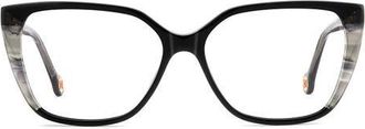 Carolina Herrera 55mm Cat Eye Optical Glasses in Black at Nordstrom
