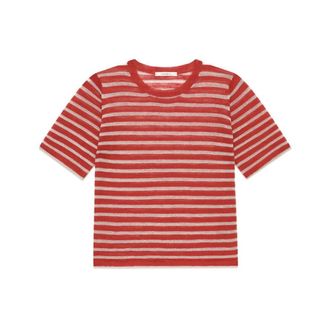 Maliparmi T-Shirts, female, Red, Size: XS Summer Linen T-Shirt