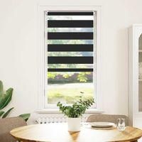 OEM Estor Enrollable Con Estampado De Cebra, 60,9 X 120 Cm, Ancho De La Tela 56,7 Cm, Negro - Crezuo