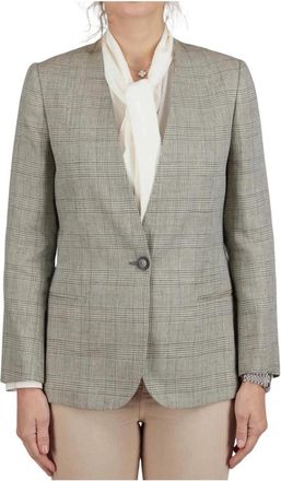 Kiton Linnen Kasjmier Zijde Blazer - Dames - Blazers - Veelkleurig - XS - Linnen - Jassen