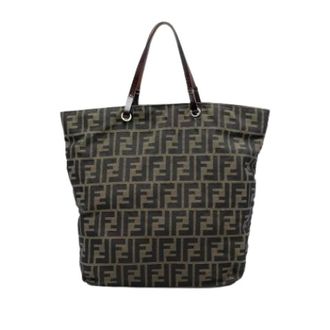 Fendi Pre-owned Tote Bags, female, Brown, Size: ONE SIZE Pre-owned Canvas Tote Bag