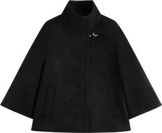 Fay Geometrische wollen jas met driekwart mouwen - Dames - Winterjassen - Zwart - M - Wol - Jassen