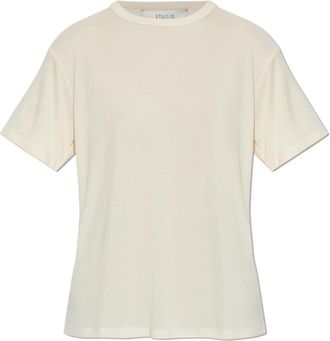 STUDIO NICHOLSON Rond T-Shirt - Dames - T-shirts - Beige - S - Tops