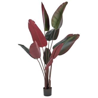 Beliani Planta Artificial En Maceta Para Interior Decoraci&oacute;n Moderna De Pl&aacute;stico Maceta Negra 170 Cm Banana Tree