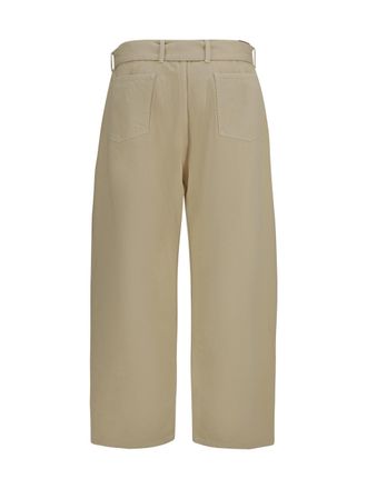 Magda Butrym Wide-Leg Cotton Trousers - Beige