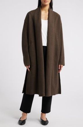Eileen Fisher High Collar Wool Felted Coat in Wren at Nordstrom Rack, Size Large