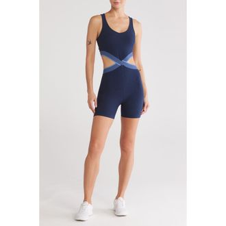 Beyond Yoga Space Dye in the Mix Biker Jumpsuit in Nocturnal Navy at Nordstrom Rack, Size X-Large
