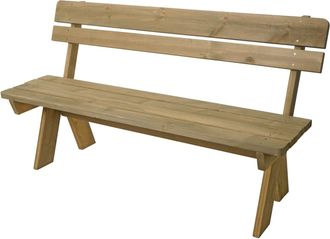 Hhg Nunca Usado] Banco De Jard&iacute;n Hhg 483, Banco De Madera Banco De Parque, Calidad Gastron&oacute;mica, Madera Maciza 148cm, Natural