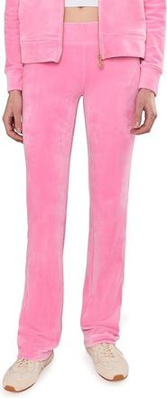 Lilly Pulitzer Dorsey Velour Pants Womens Casual Pants Confetti Pink : XXS 33, Velour/Spandex/Polyester
