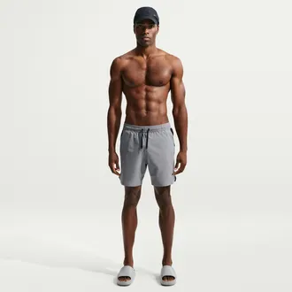 Nike Mens Swim Contend Essential 7 Brief-Lined Volley Short in Grey | NESSG482-051