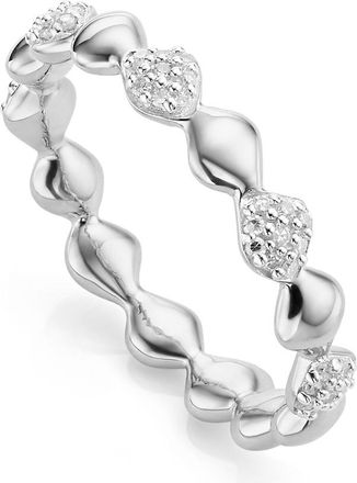 Monica Vinader Sterling Silver Nura Teardrop Mixed Eternity Diamond Ring Diamond