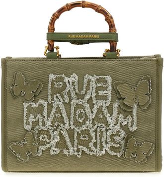 Rue Madam Vlinder Mini Tote Shopper Tas - Dames - Handtassen - Groen - ONE Size - Katoen - Tassen