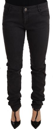 Pinko Authentic Stretch Denim Skinny Jeans with Zipper Closure