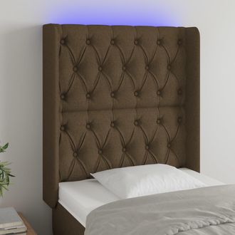 vidaXL Cabecero Con Led De Tela Marr&oacute;n Oscuro 83x16x118/128 Cm Vidaxl