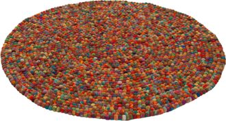 THEKO Wollteppich »Felty 2.2« rund 22 mm Höhe Filzkugel-Teppich, reine Wolle, handgefertigt