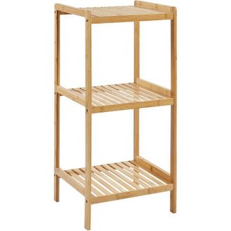 Beliani Estanter&iacute;a De Ba&ntilde;o 3 Estantes De Bamb&uacute; Madera Clara Accesorios De Ba&ntilde;o Baxley