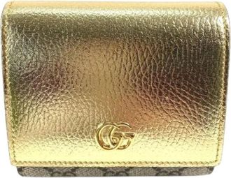 Gucci Pre-owned Vintage Bi-fold Portemonnee - Dames - Vintage Accessoires - Geel - ONE Size - Leer - Vintage