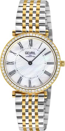 Gevril Group Steinway Womens Diamond, Stainless Steel Case, MOP White Dial, Two toned 316L IPYG Bracelet Watch. - Silver - One Size