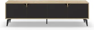 Calicosy Mueble de TV con patas de metal L180 cm - Efecto madera clara