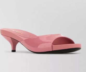 Prada leather mules open toe kitten heel