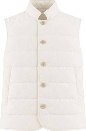 Eleventy Gewatteerd Vest - Heren - Bodywarmers - Wit - 2XL - Jassen