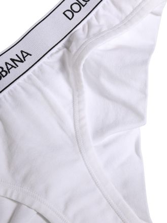 Dolce & Gabbana White Cotton Logo Waistband Brief Panty Womens Underwear