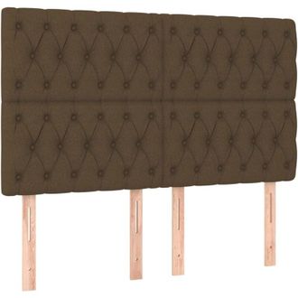 vidaXL Cabeceros 4 Unidades Tela Marr&oacute;n Oscuro 72x7x78/88 Cm Vidaxl