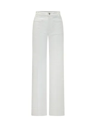 Victoria Beckham White Straight High Rise Jeans