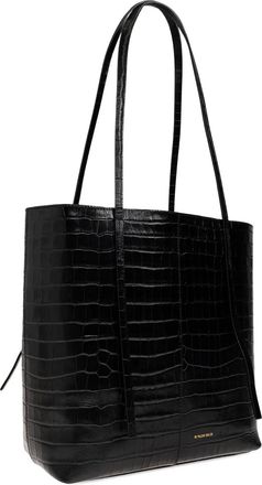 By Malene Birger Borsa tote Abilso con effetto coccodrillo - Nero