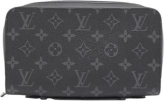 Louis Vuitton Pre-owned Clutches, male, Black, Size: ONE SIZE Pre-owned Monogram Eclipse Long Wallet